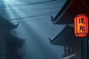 第二十条街幕后照：老街区拍摄现场的照明灯架